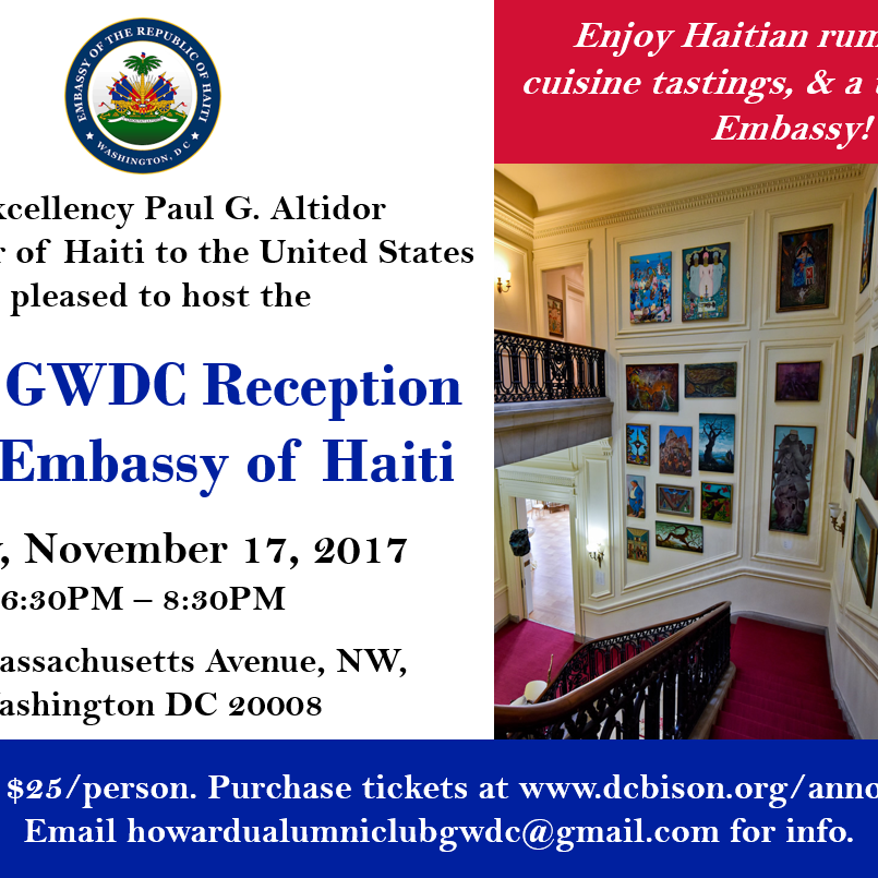 HUAC GWDC Reception at the Embassy of Haiti